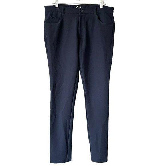Zyia Active Navy Blue Office Chino Stretch Performance Golf Dress Pants Mens L - Picture 1 of 4